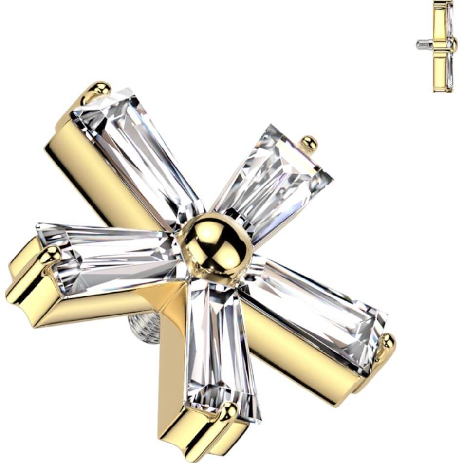 Titan Top Aufsatz Zirkonia Blume Innengewinde