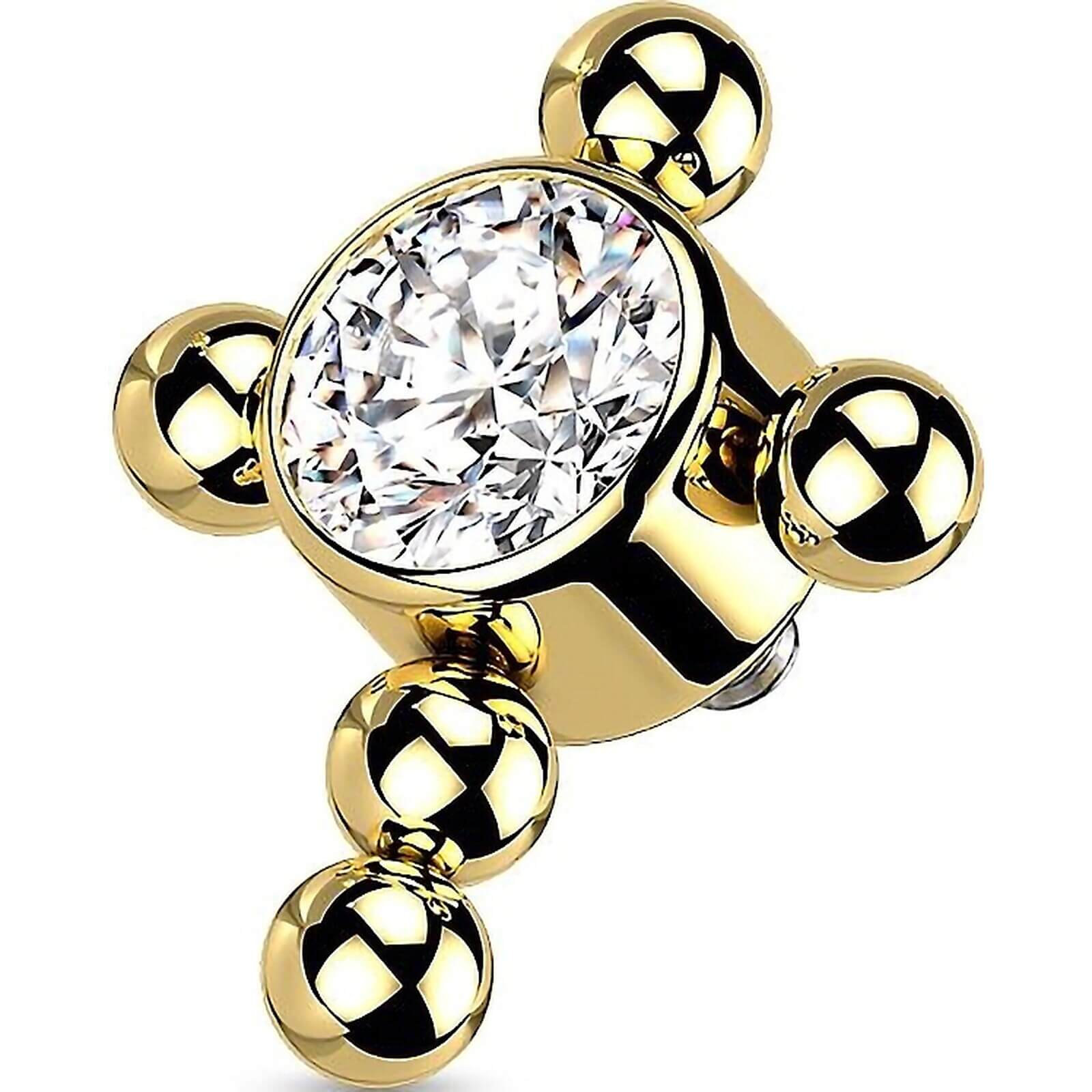 Titan Top Top Kreuz Zirkonia Innengewinde