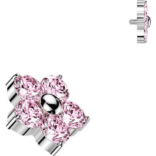 Titan Top Top Blume mit 5 Zirkonia Innengewinde - Image 4