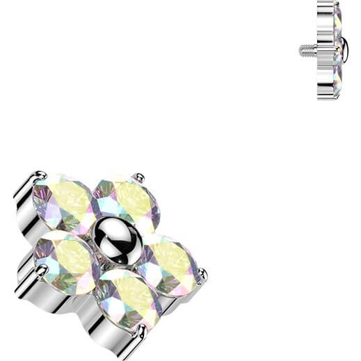 Titan Top Top Blume mit 5 Zirkonia Innengewinde - Image 5