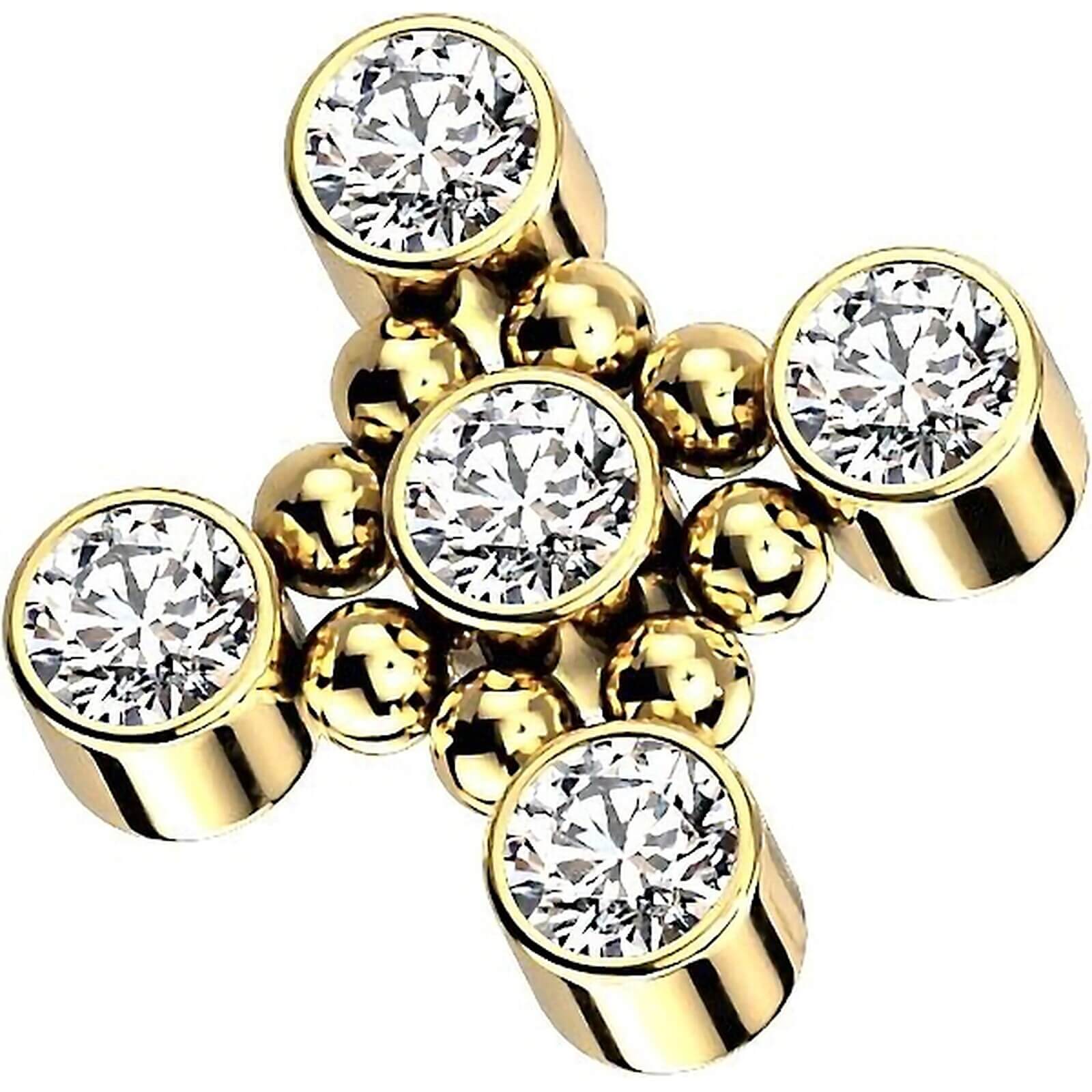 Titan Top Top Kreuz Zirkonia Innengewinde