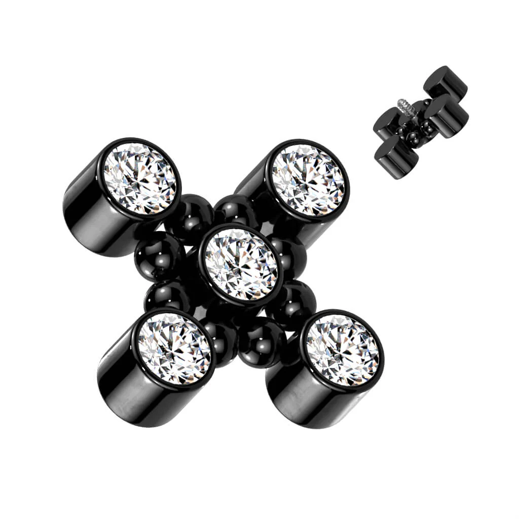 Titan Top Top Kreuz Zirkonia Innengewinde - Image 4