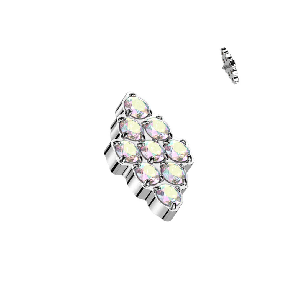 Titan Top Diamantenform Zirkonia Innengewinde - Image 2