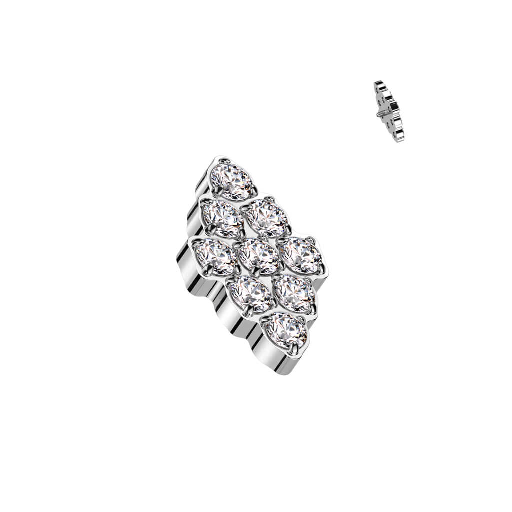 Titan Top Diamantenform Zirkonia Innengewinde - Image 3