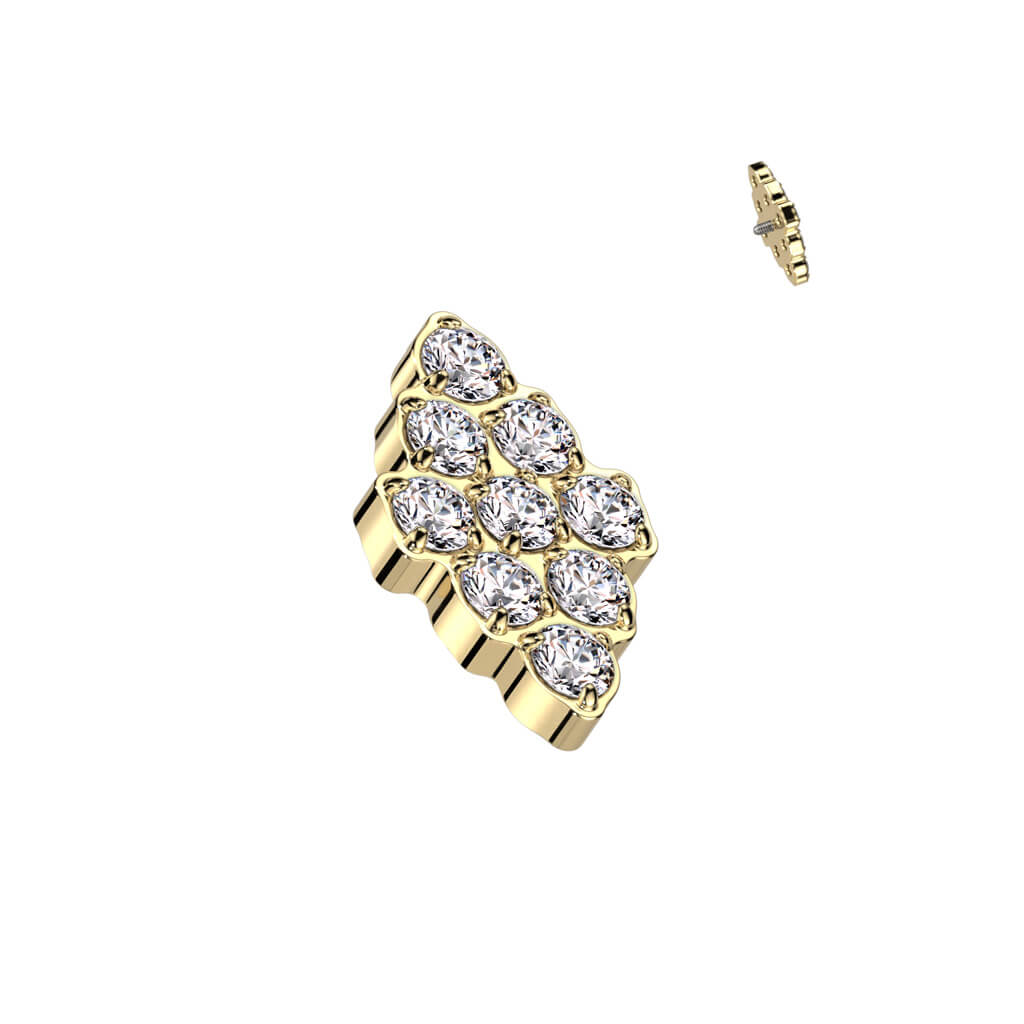 Titan Top Diamantenform Zirkonia Innengewinde - Image 4