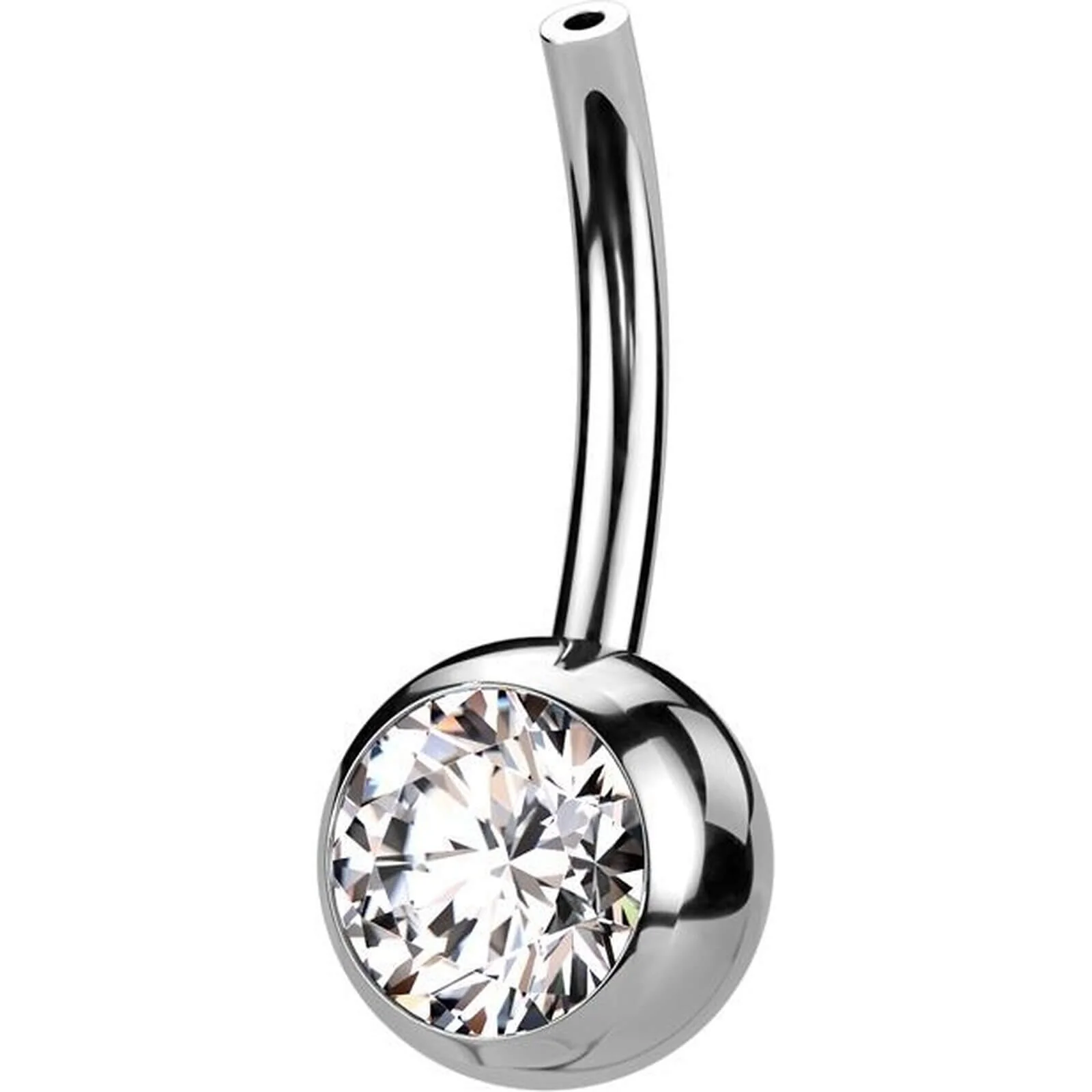 Titan Basis Base Bauchnabelpiercing Kugel Zirkonia Push-In