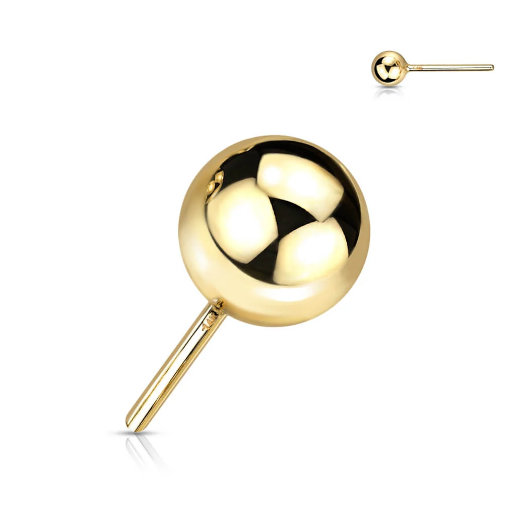 14 Karat Gold Top Kugel Gelbgold Weißgold Push-In - Image 4