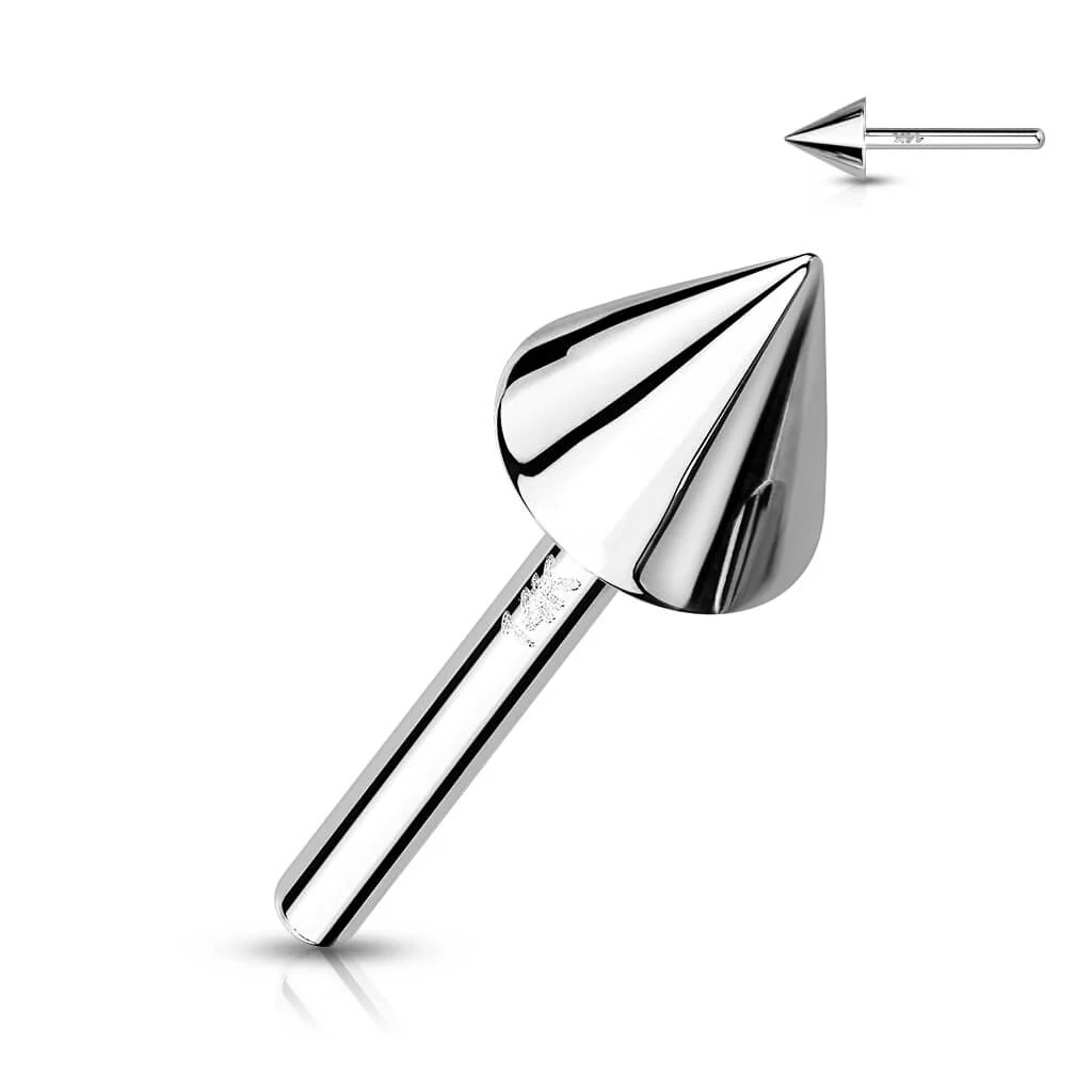 14 Karat Gold Top Stachel Gelbgold Weißgold Push-In - Image 2