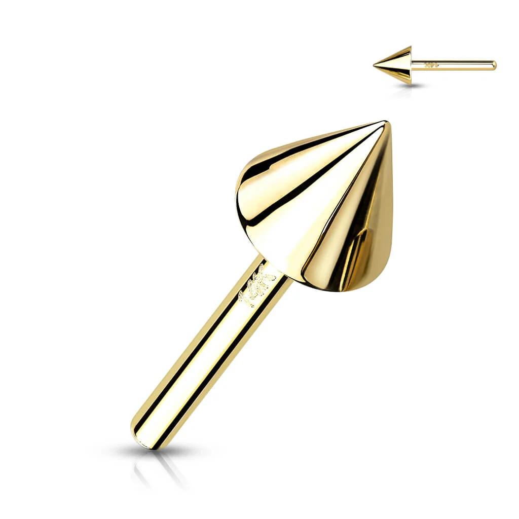 14 Karat Gold Top Stachel Gelbgold Weißgold Push-In - Image 4