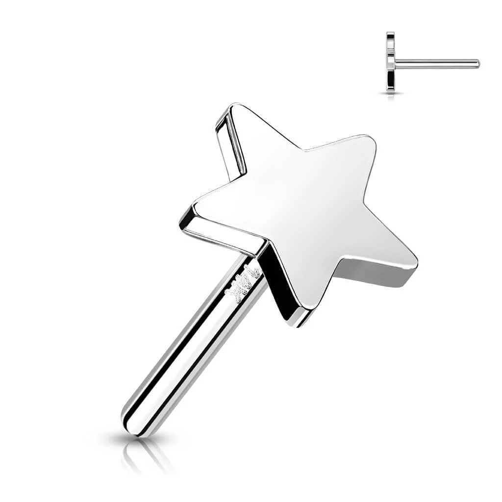 14 Karat Gold Top Stern Flach Gelbgold Weißgold Push-In - Image 2