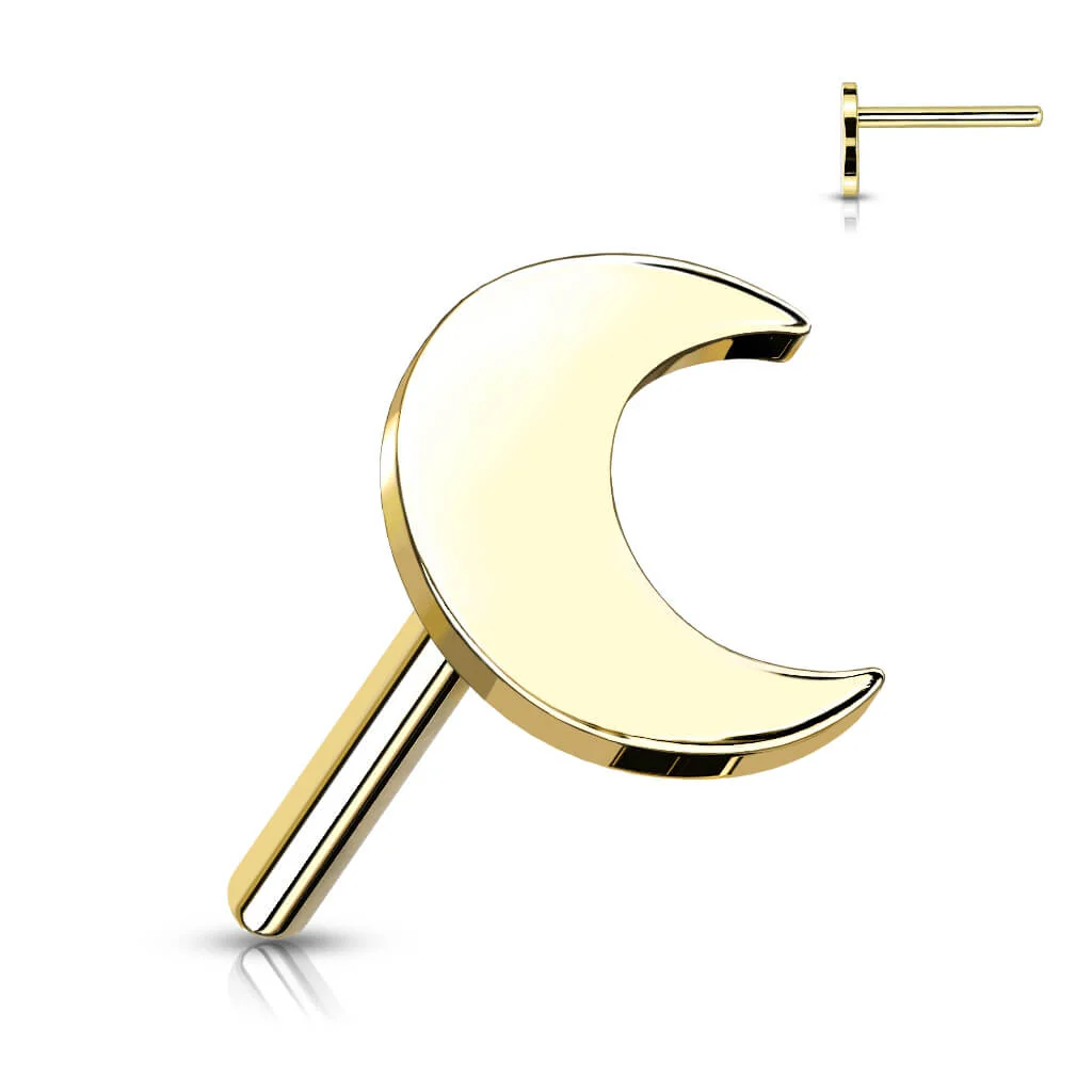 14 Karat Gold Top Mond Flach Gelbgold Weißgold Push-In - Image 4