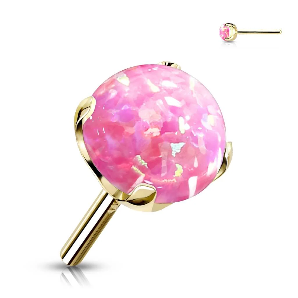 14 Karat Gold Top Kugel Opal Gelbgold Weißgold Push-In - Image 10