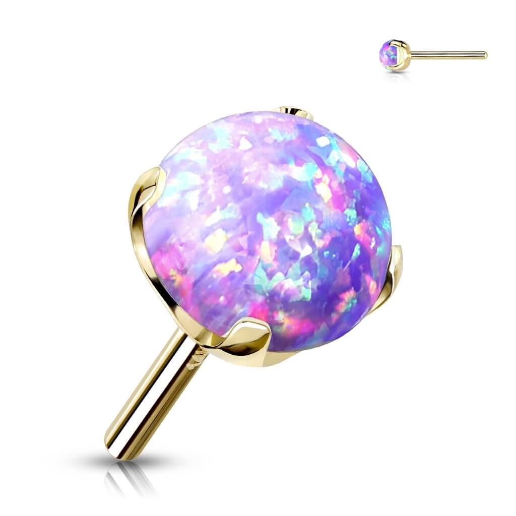 14 Karat Gold Top Kugel Opal Gelbgold Weißgold Push-In - Image 11