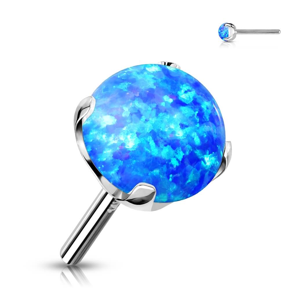 14 Karat Gold Top Kugel Opal Gelbgold Weißgold Push-In - Image 2