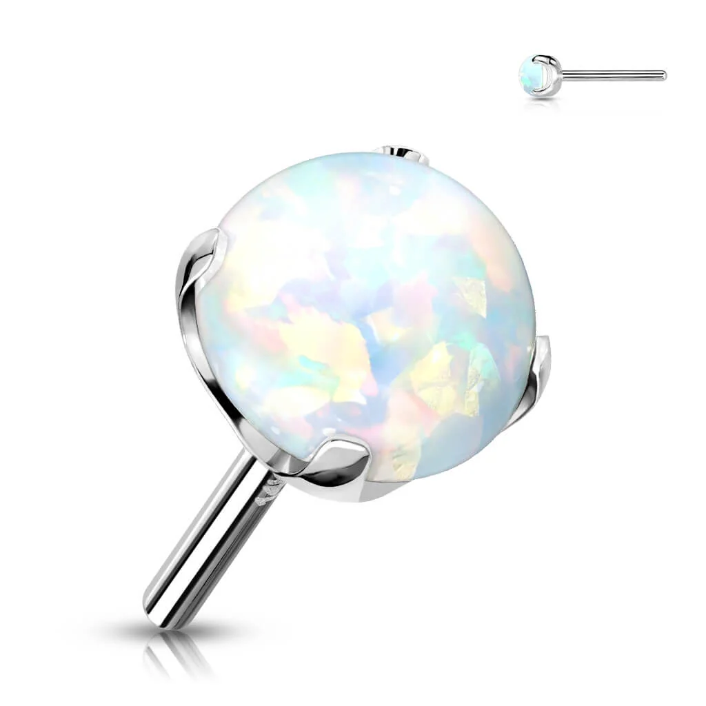 14 Karat Gold Top Kugel Opal Gelbgold Weißgold Push-In - Image 4