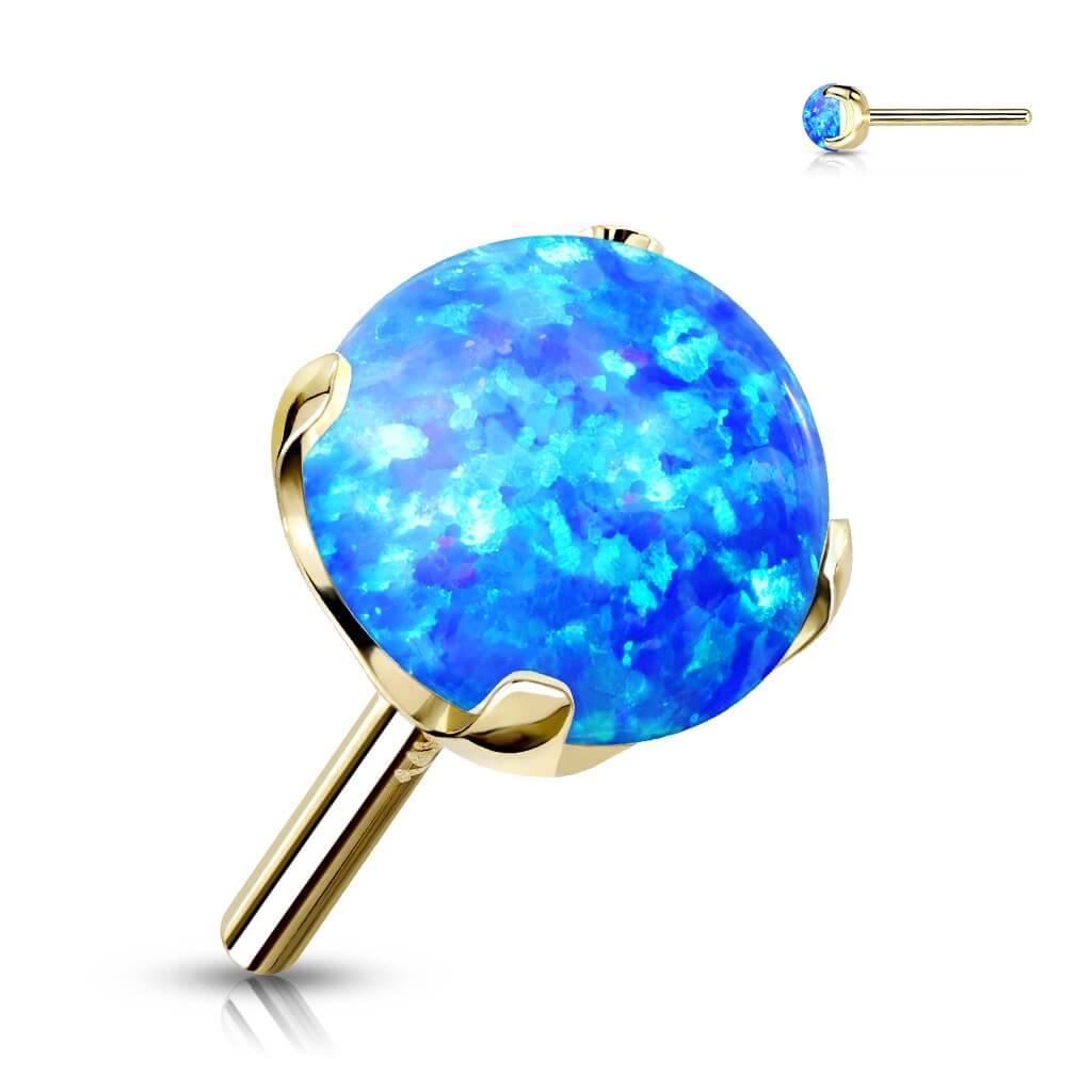14 Karat Gold Top Kugel Opal Gelbgold Weißgold Push-In - Image 8
