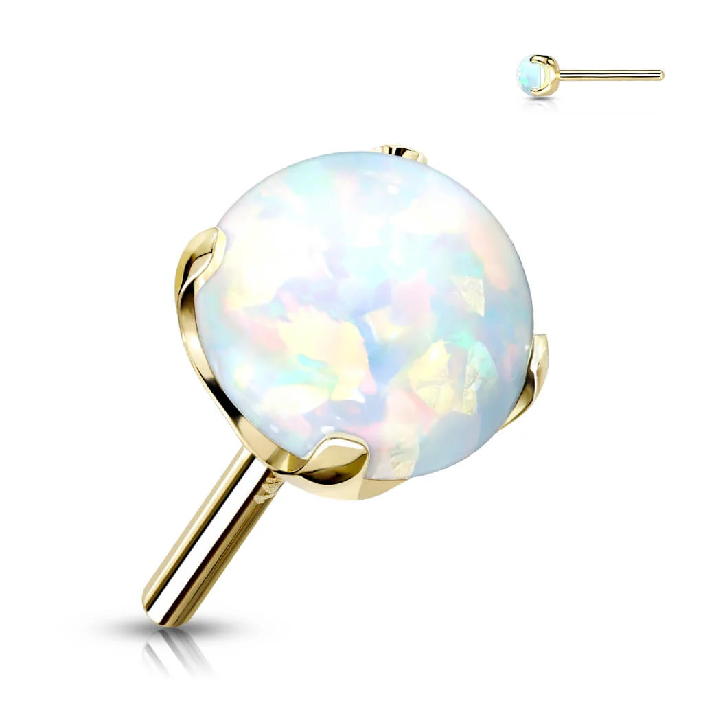 14 Karat Gold Top Kugel Opal Gelbgold Weißgold Push-In - Image 9