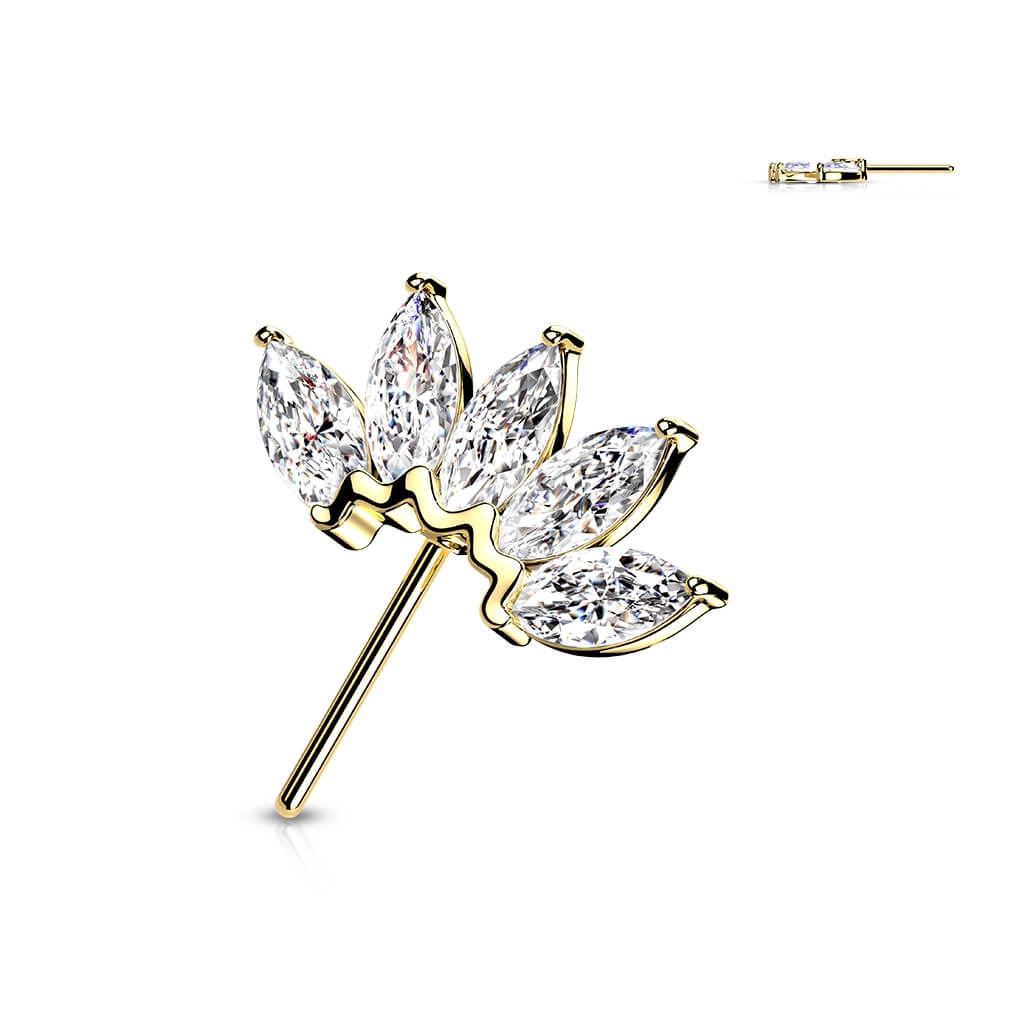 14 Karat Gold Top 5 Zirkonia Gelbgold Weißgold Push-In - Image 10