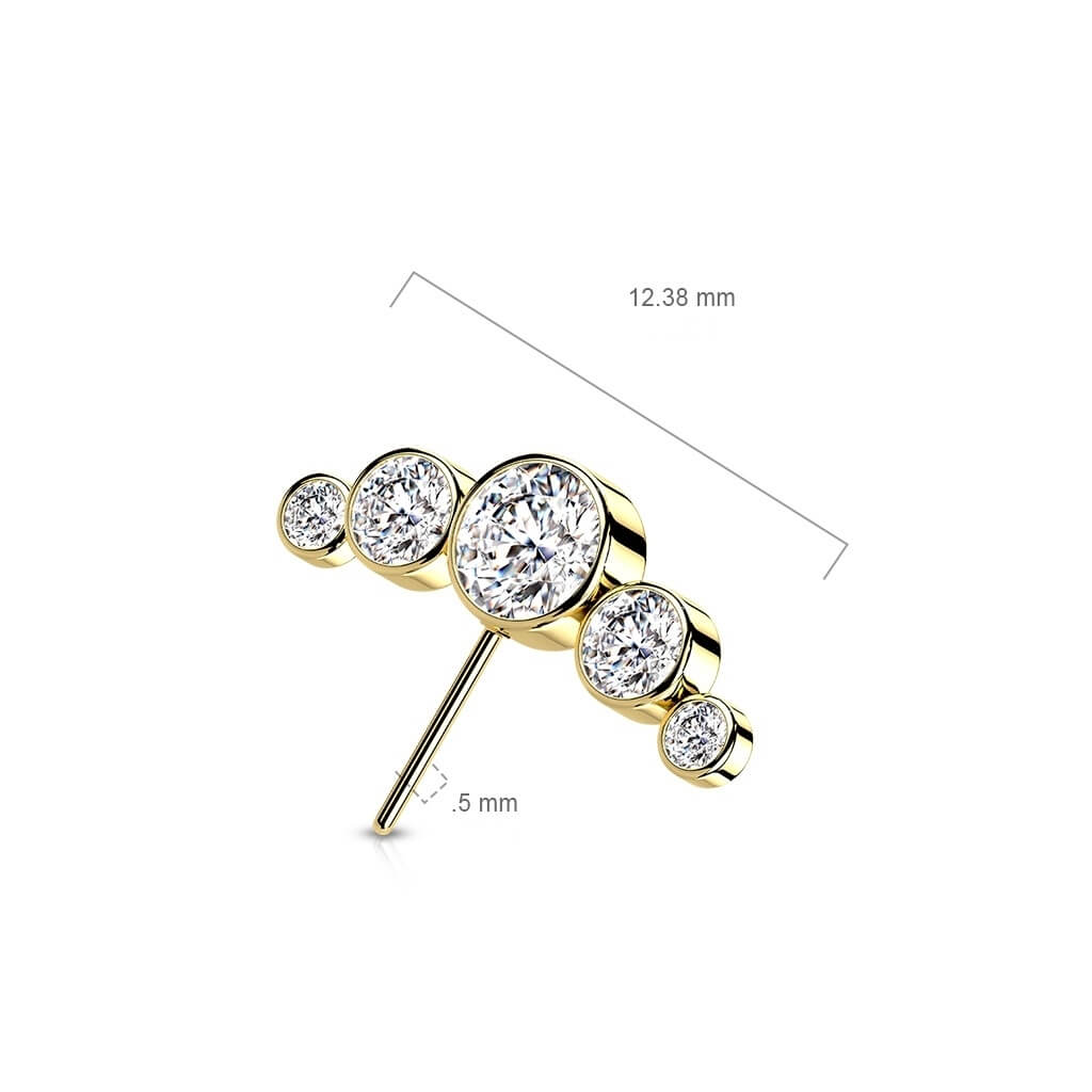14 Karat Gold Top 5 Zirkonia Gelbgold Weißgold Push-In - Image 5