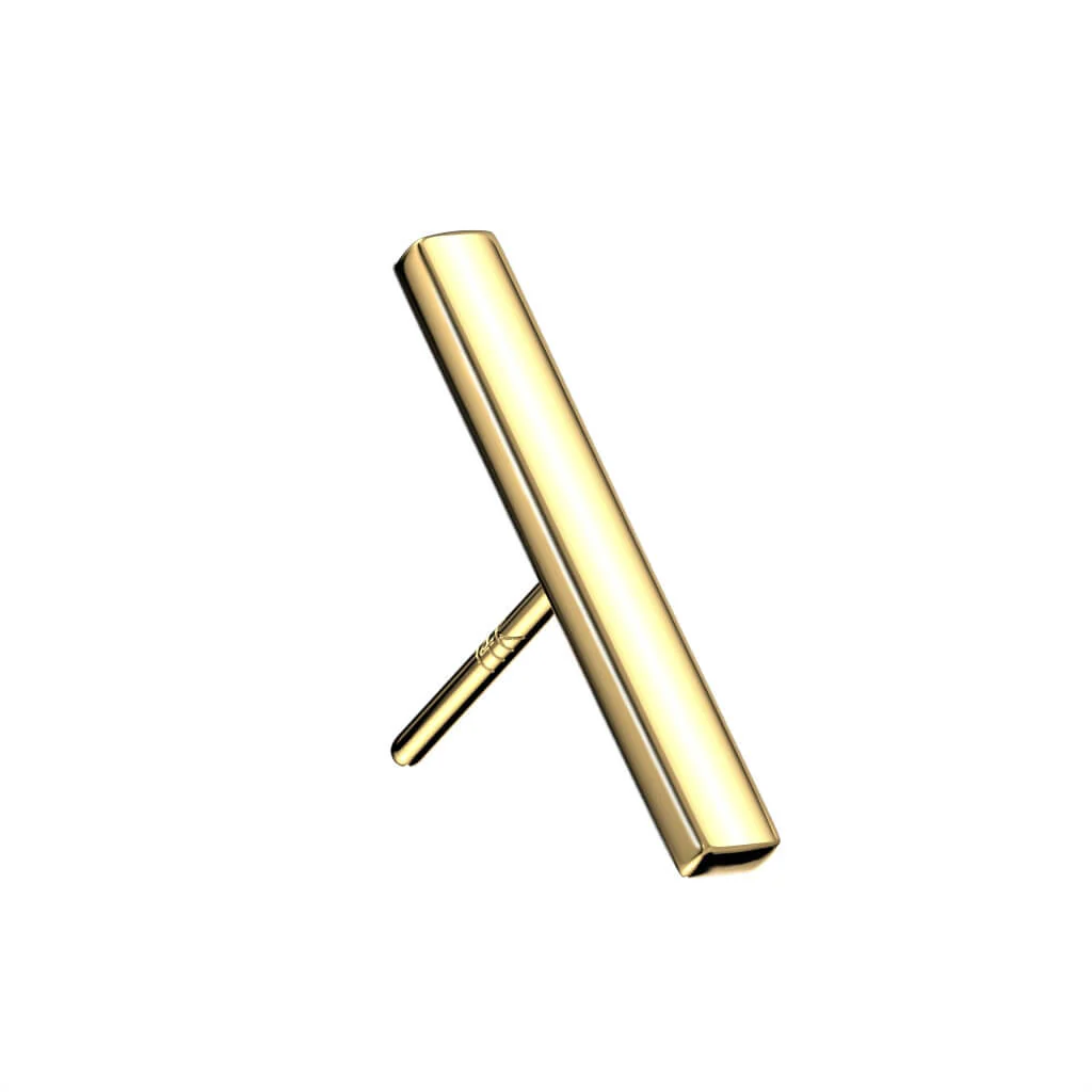 14 Karat Gold Top Balken Gelbgold Weißgold Push-In - Image 3