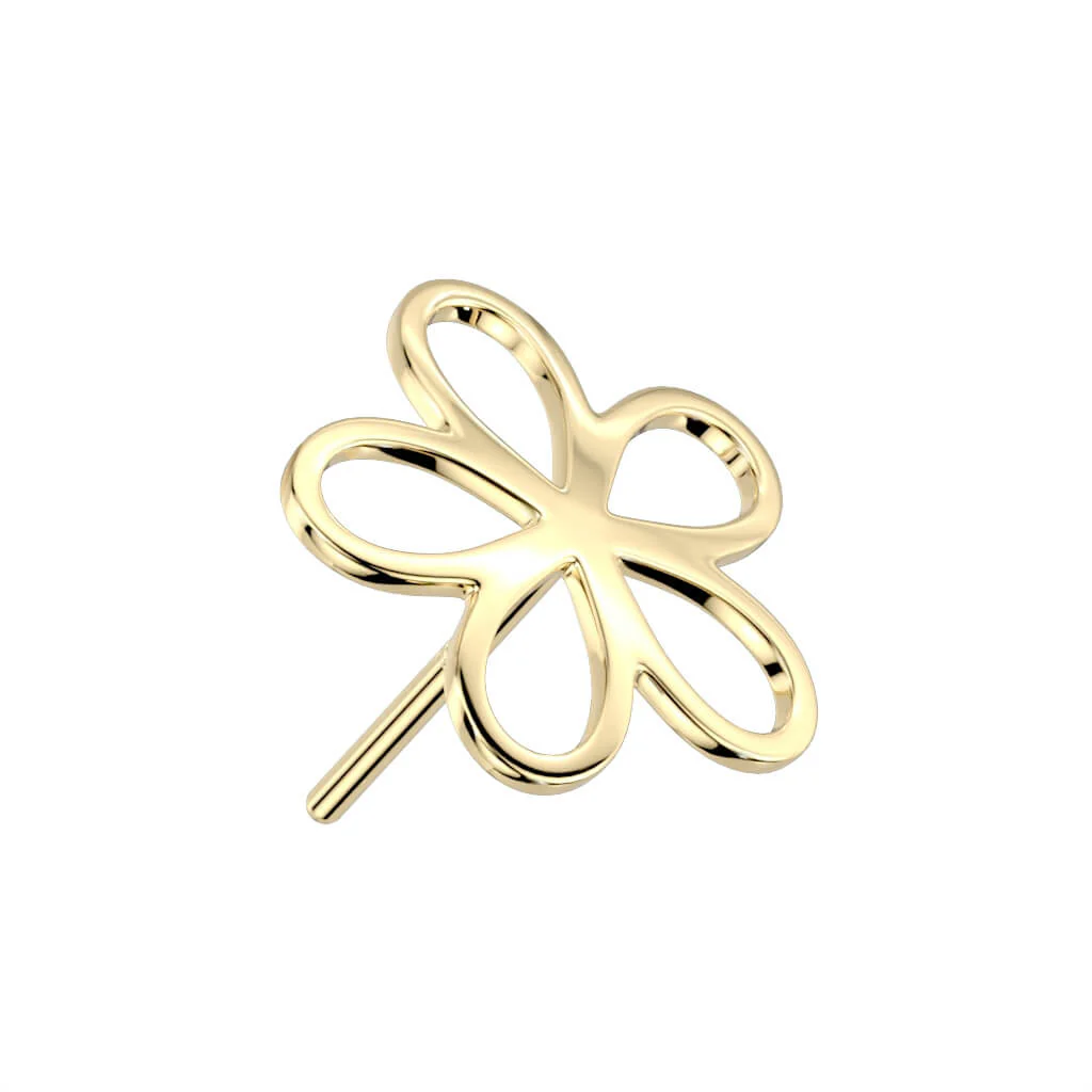 14 Karat Gold Top Blume Gelbgold Weißgold Push-In - Image 3