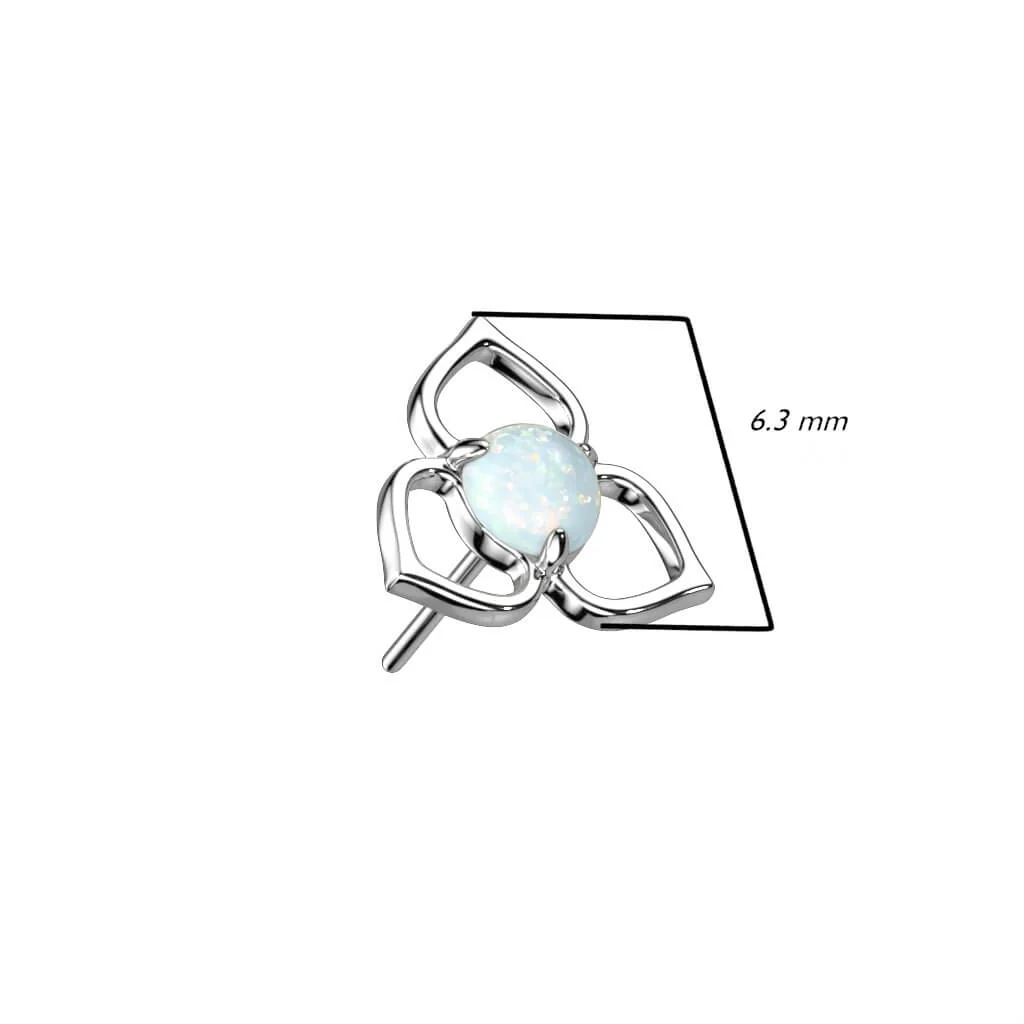 14 Karat Gold Top Blume Zirkonia Opal Gelbgold Weißgold Push-In - Image 6