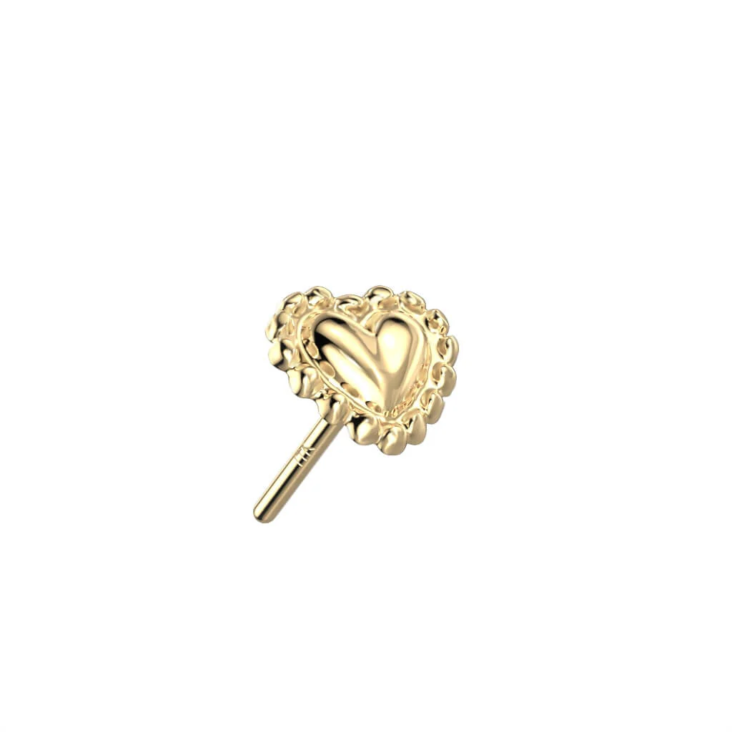 14 Karat Gold Top Herz Gelbgold Weißgold Push-In - Image 3