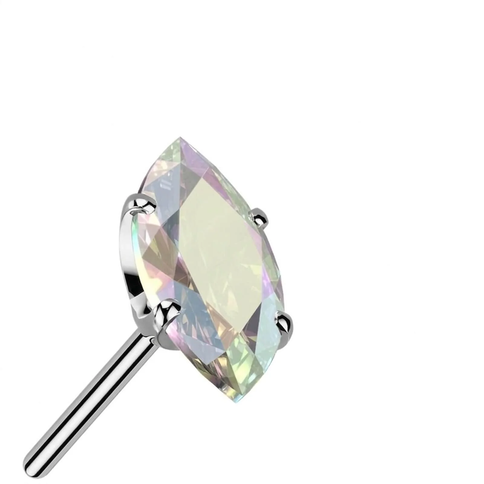 Titan Top Top-Zirkonia im Marquise-Schliff Push-In