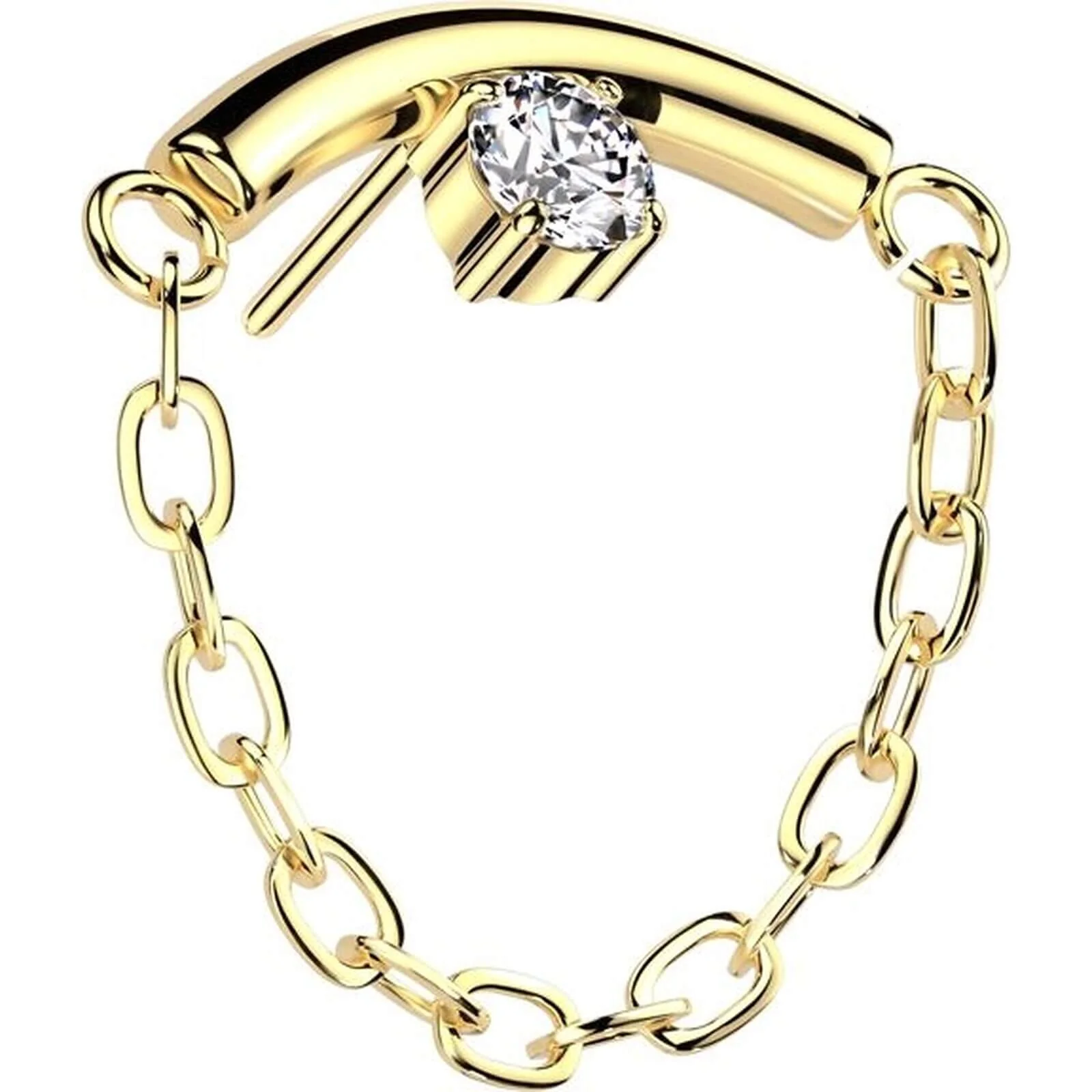 Titan Top Kette mit Zirkonia Push-In