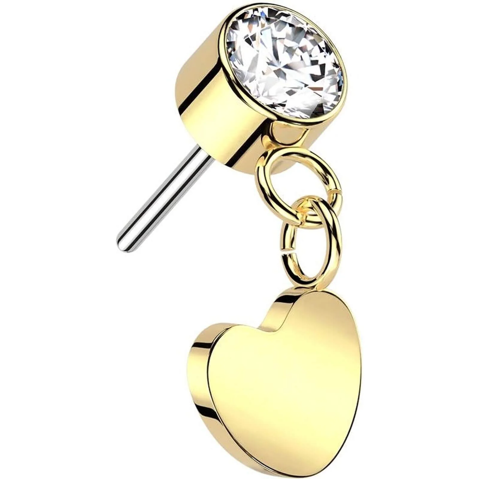 Titan Top Herz Anhänger Zirkonia Push-In