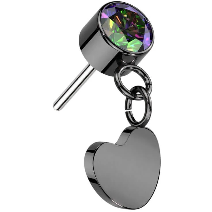 Titan Top Herz Anhänger Zirkonia Push-In - Image 3