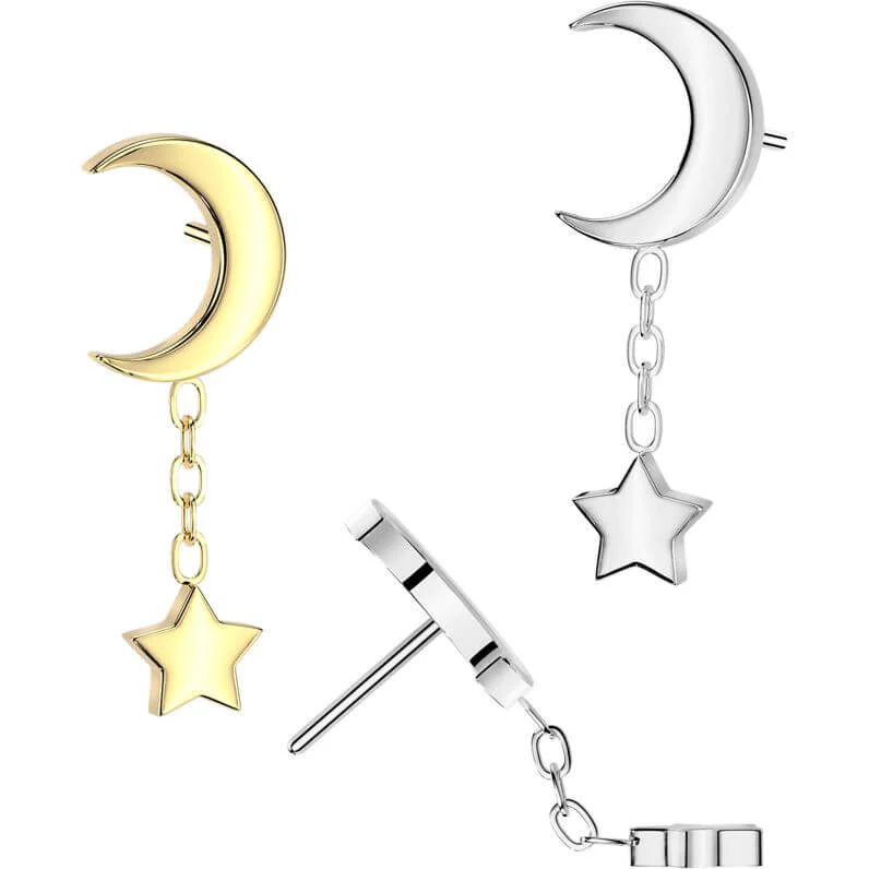 Titan Top Zunehmender Mond Stern Anhänger Push-In - Image 2