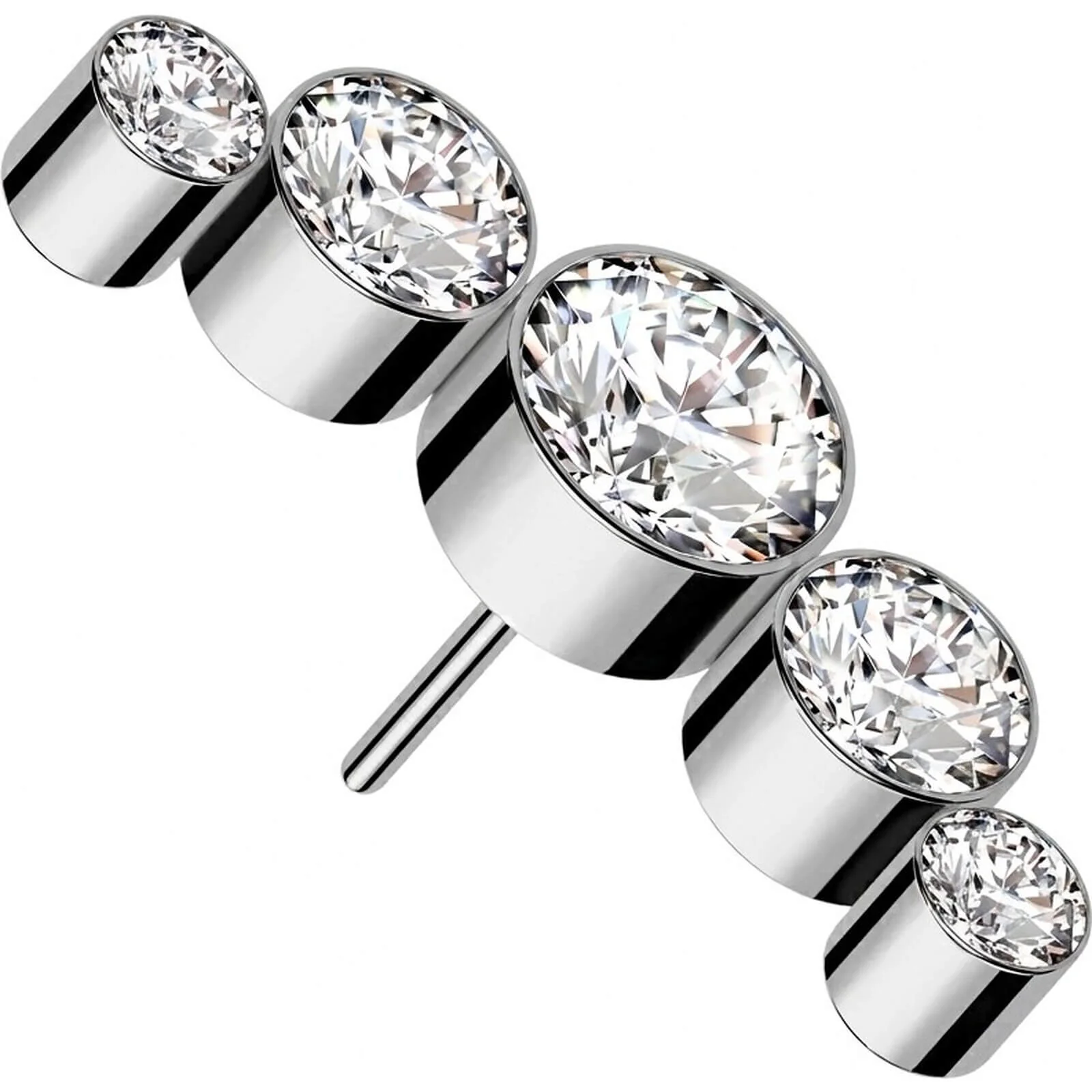Titan Top Top 5 Zirkonia Silber Push-In