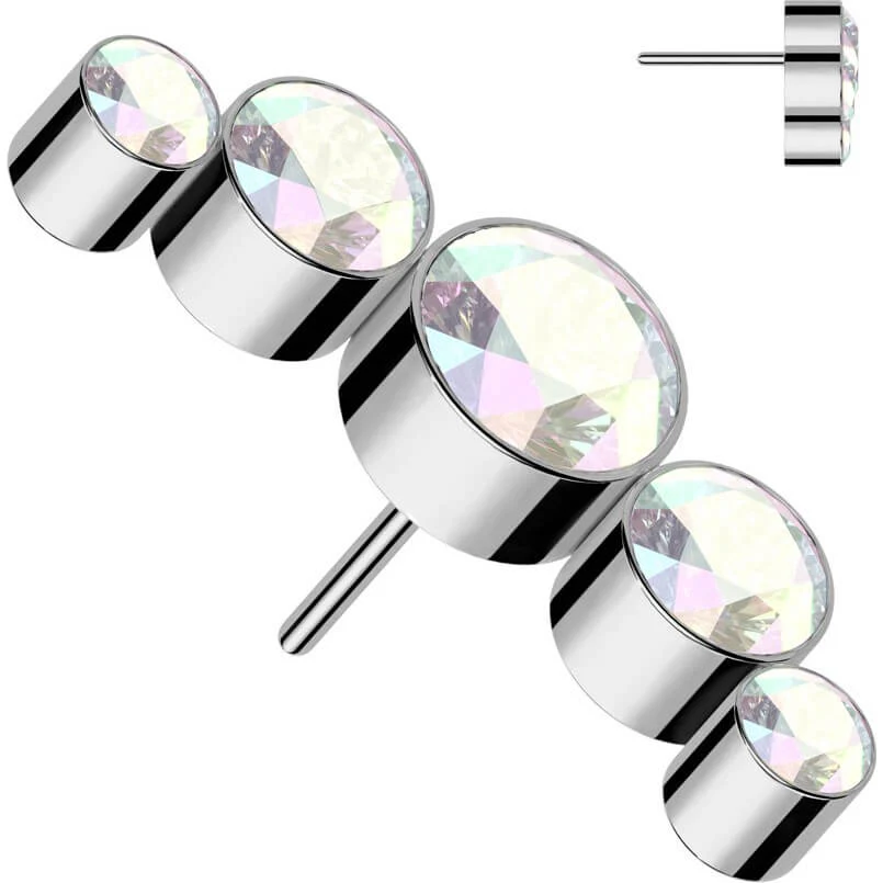 Titan Top Top 5 Zirkonia Silber Push-In - Image 4