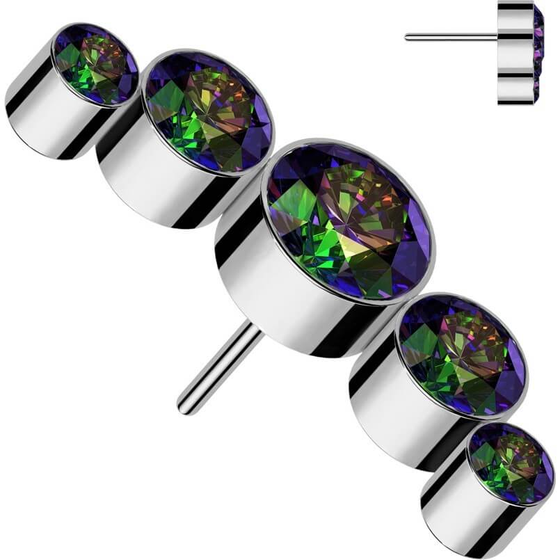 Titan Top Top 5 Zirkonia Silber Push-In - Image 8