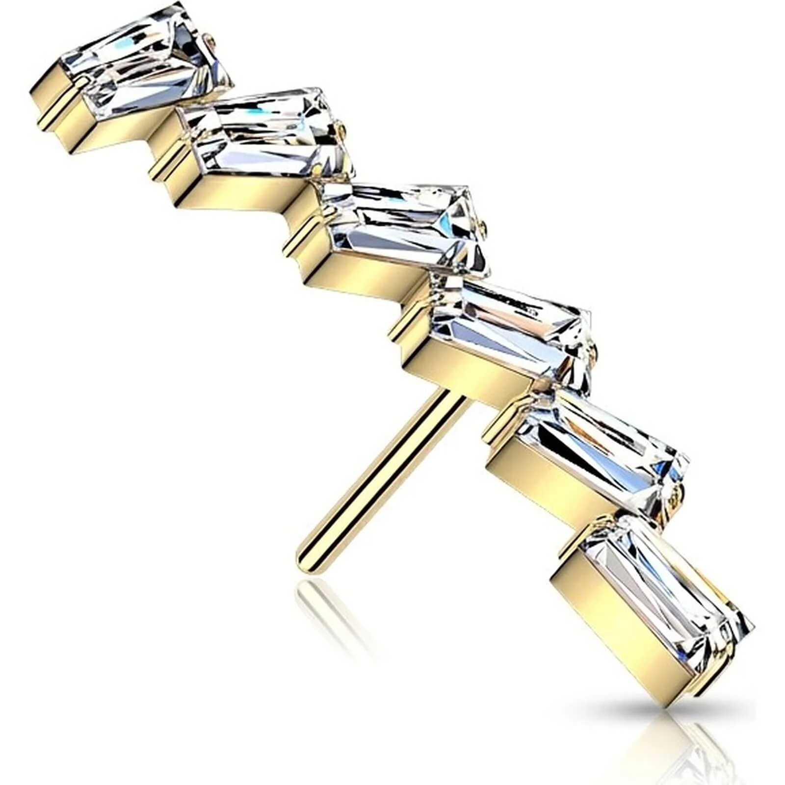 Titan Top Top Rechteck Zirkonia Kurve Push-In