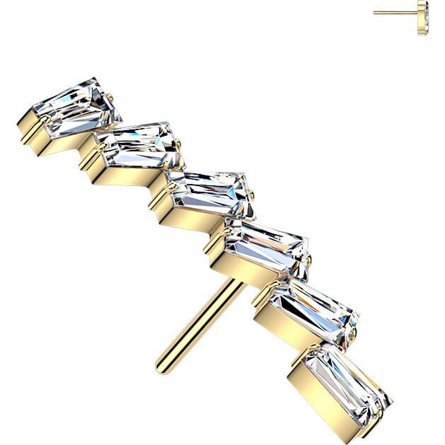 Titan Top Top Rechteck Zirkonia Kurve Push-In - Image 2