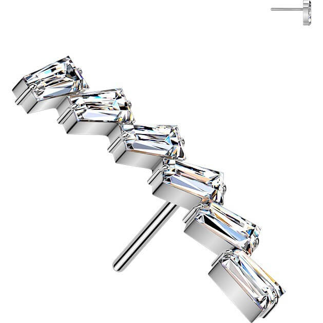 Titan Top Top Rechteck Zirkonia Kurve Push-In - Image 3