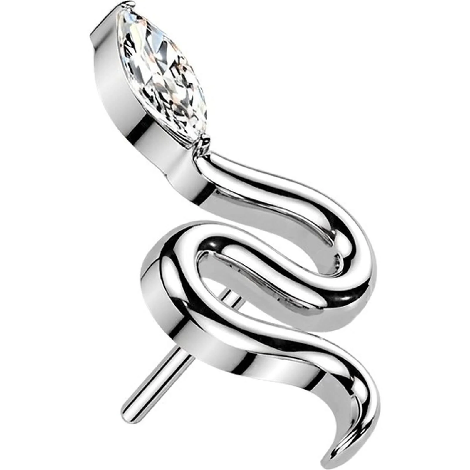 Titan Top Top Schlange mit Marquise Zirkonia Kopf Push-In
