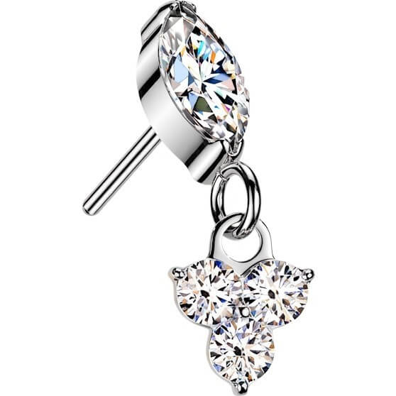 Titan Top Top Marquise Zirkonia Trinity Zirkonia Anhänger Push-In