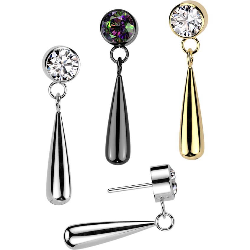 Titan Top Zirkonia Träne Anhänger Push-In - Image 3