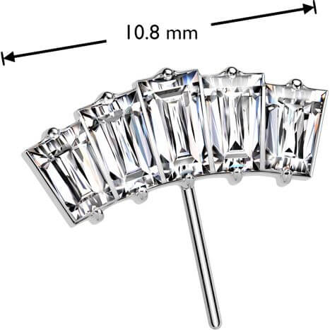 Titan Top Aufsatz Fächer Zirkonia im 5er Baguetteschliff Push-In - Image 5