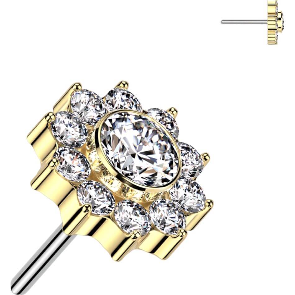 Titan Top Aufsatz Zirkonia Blume Push-In