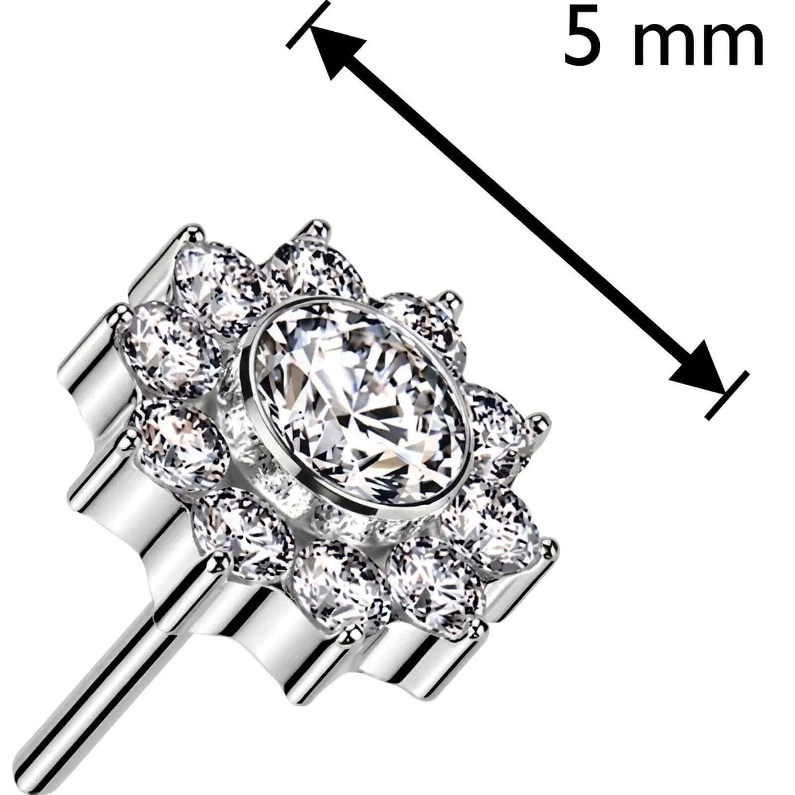 Titan Top Aufsatz Zirkonia Blume Push-In - Image 5