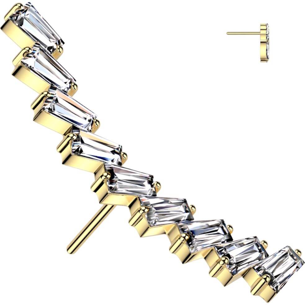 Titan Top Aufsatz Zirkonia Baguetteschliff Push-In