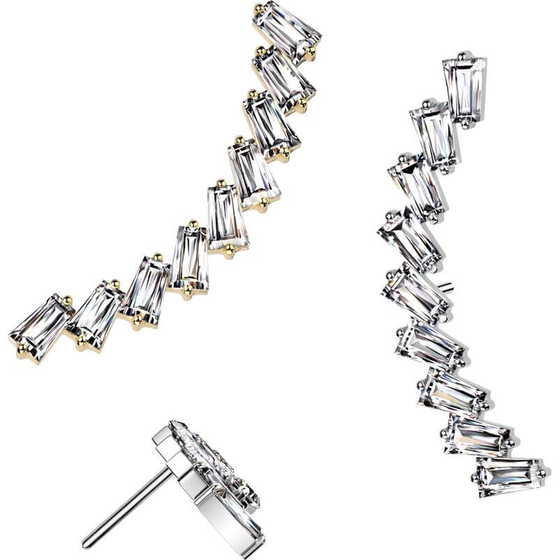 Titan Top Aufsatz Zirkonia Baguetteschliff Push-In - Image 2