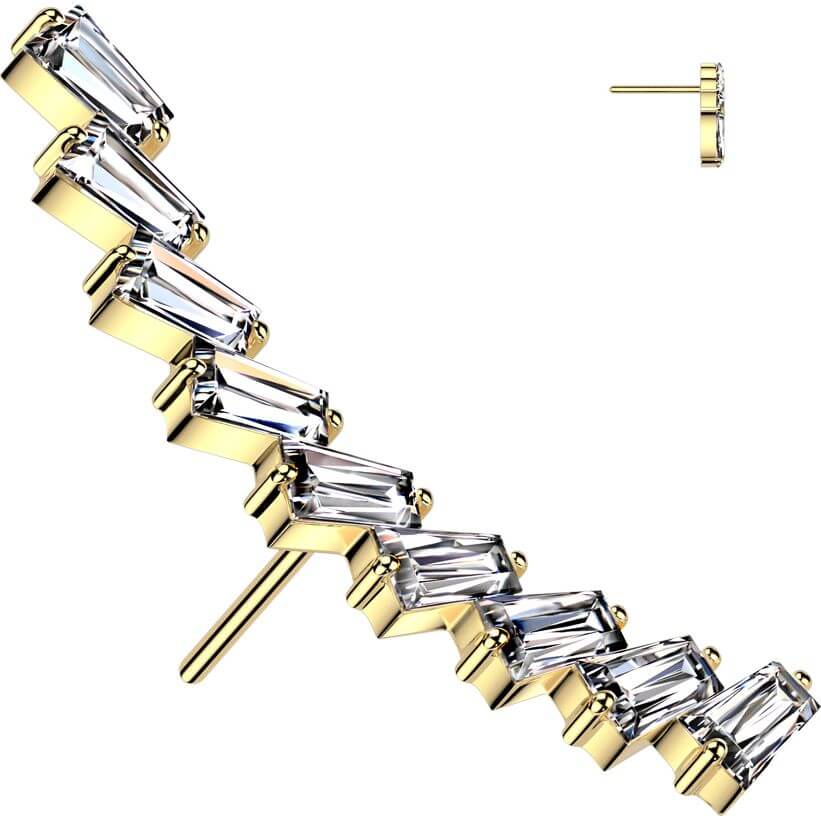 Titan Top Aufsatz Zirkonia Baguetteschliff Push-In - Image 3