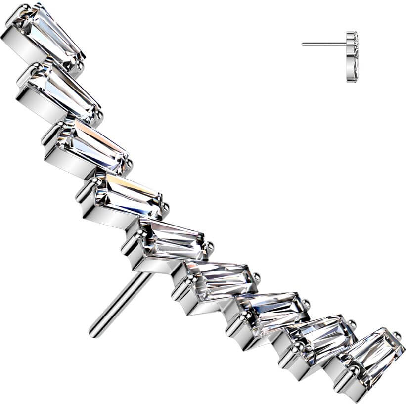 Titan Top Aufsatz Zirkonia Baguetteschliff Push-In - Image 4