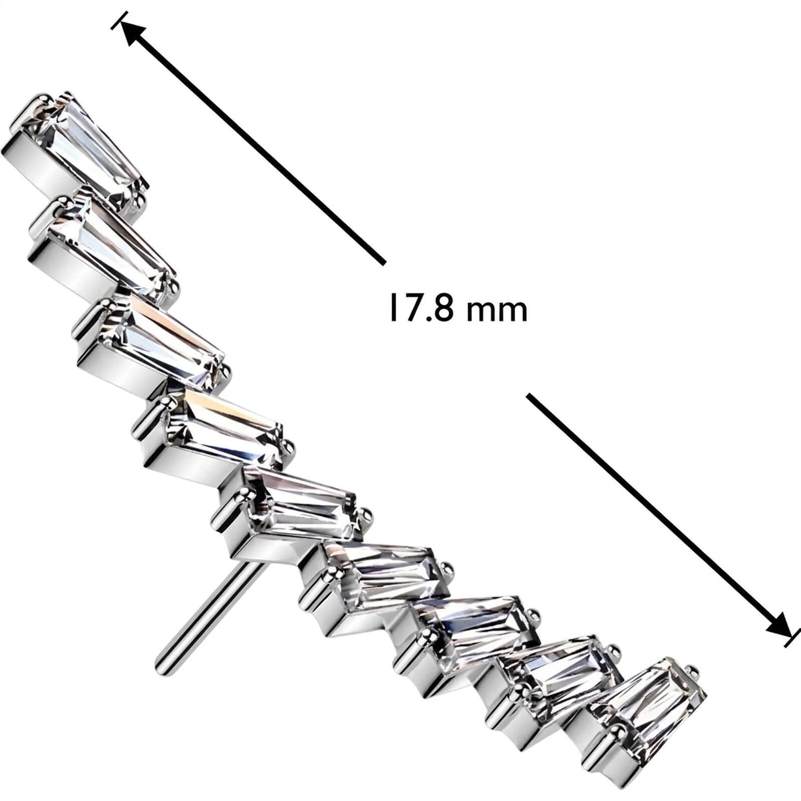 Titan Top Aufsatz Zirkonia Baguetteschliff Push-In - Image 5