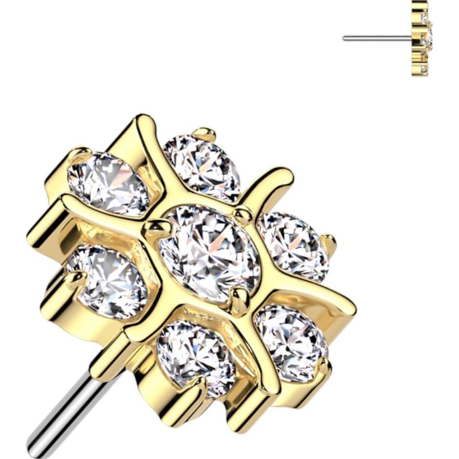 Titan Top Zirkonia Blume Push-In